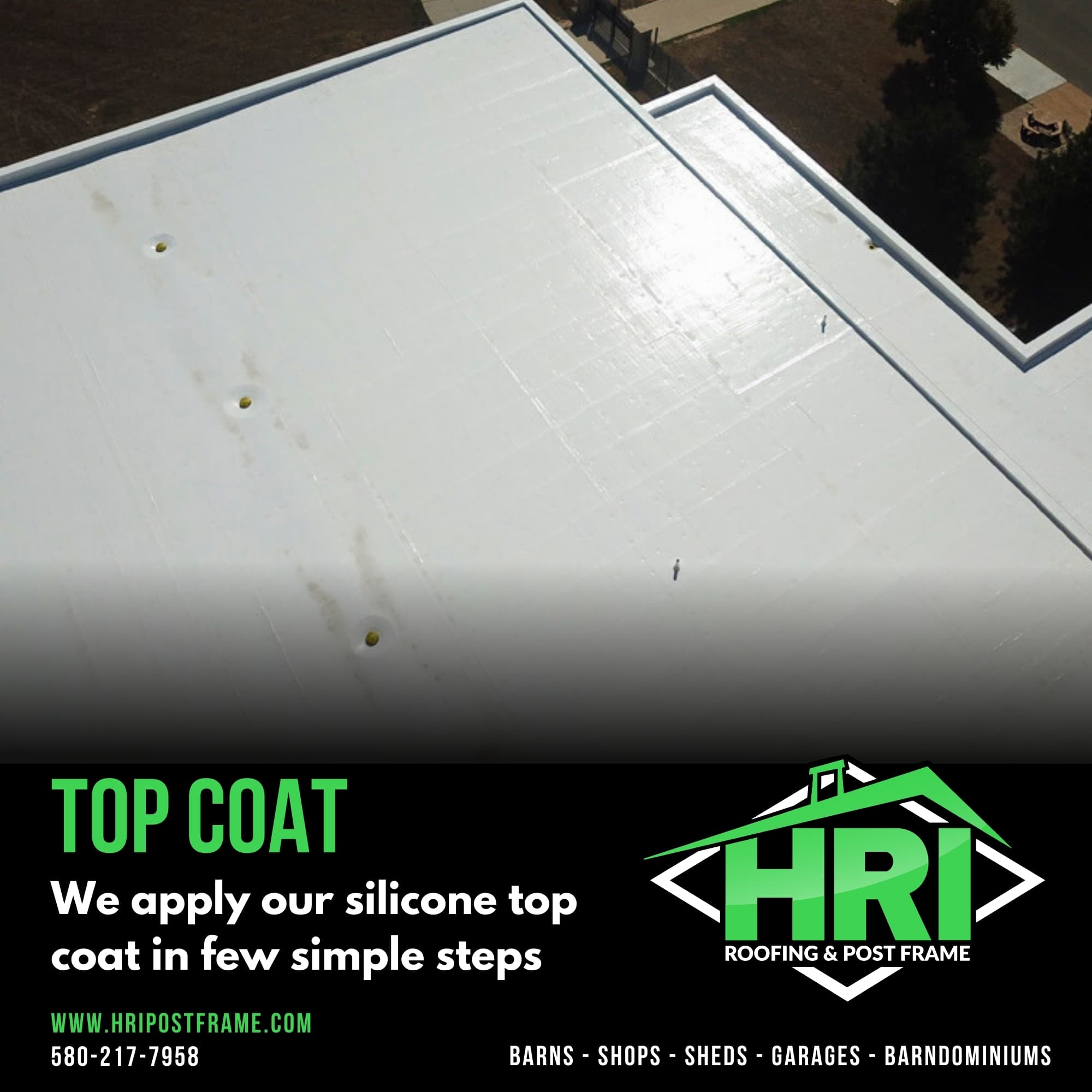 Finish Your EPDM Roof Restoration with HRI’s Silicone Top Coat