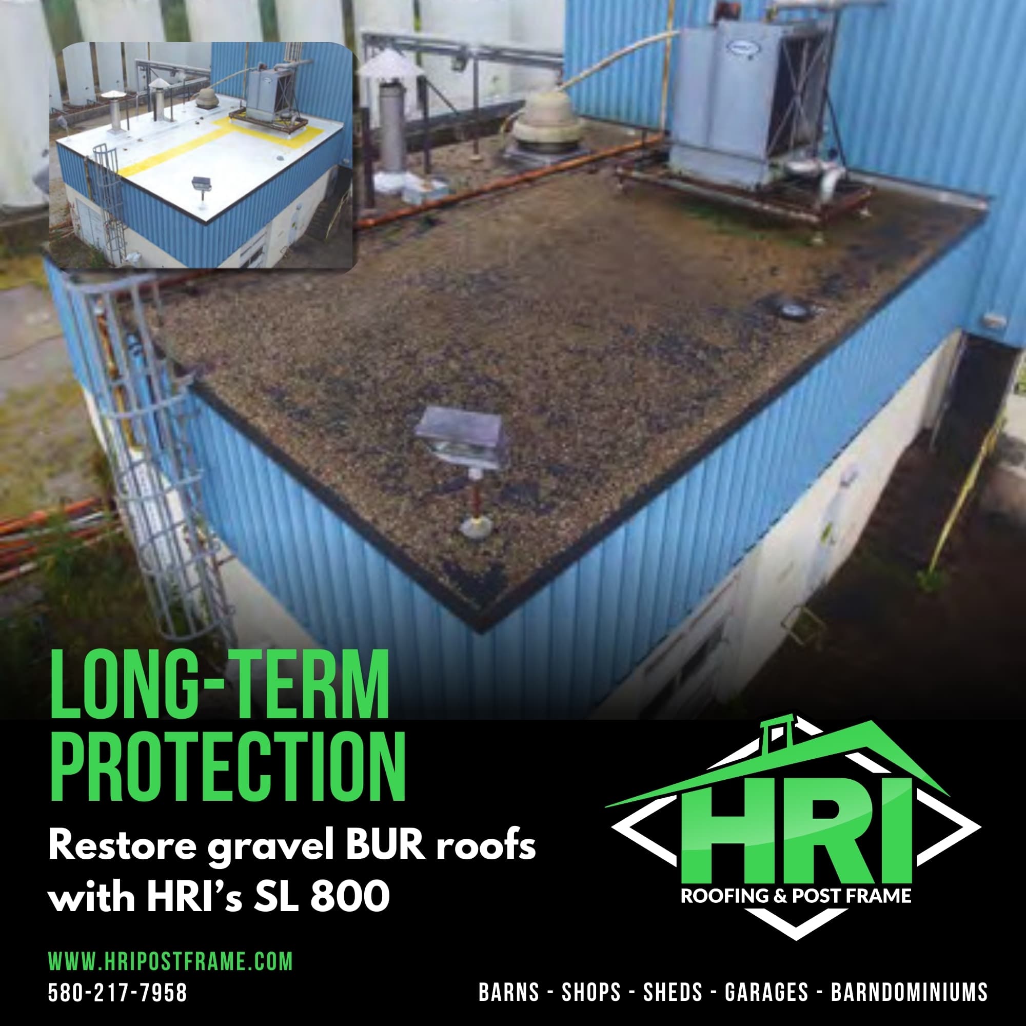 Long-Term Protection for Gravel BUR Roofs with HRI’s SL 800 Surface Leveling Coating